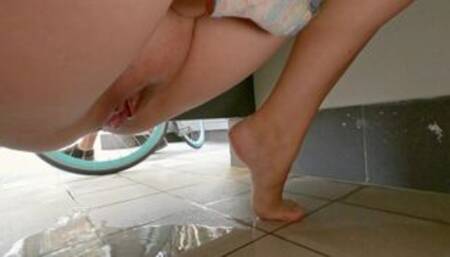 Pissing Mess Right Next to a Stranger - Public Restroom