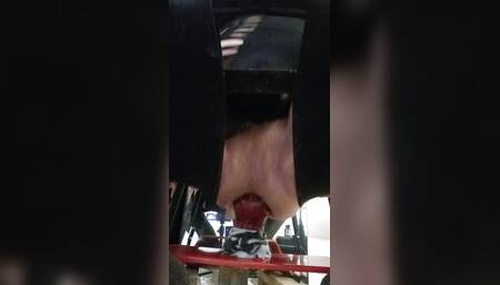 enjoying a dildo
