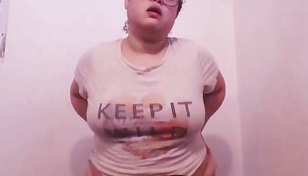 Flora Wilde Hump her Pillow with a Butt Plug Tail in her Big Latina Ass