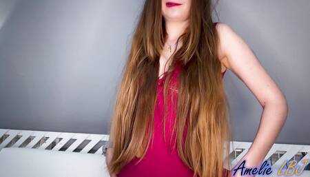 Brunette with beautiful tits brings herself to orgasm - Amelie Dubon