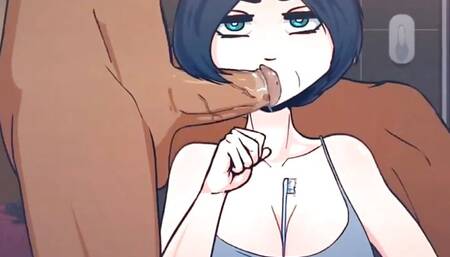 Short haired girl gets face fucked when time is stopped HD