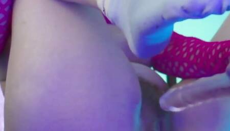 Cyberpunk 2077 Cosplay Cyborg Girl Blue Hair, Hairy Pussy Dirty Ass Great Orgasm