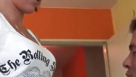 Cute milf woman fucks with her husbands friend