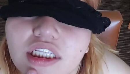 Chubby Bondage Slut with Cum on Her Mouth