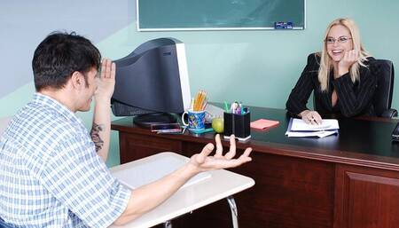 Doggy style sex in the classroom with a busty Cameron Keys