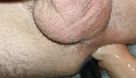My wife fisting my ass and insert long dildo