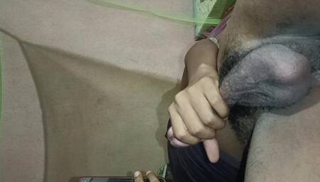 Horny Indian Boy Showing His Huge Cumshot in Live