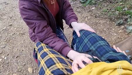 Fastest Outdoor Fuck with Sperm Walk!!