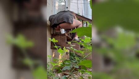 Quick piss in my backyard