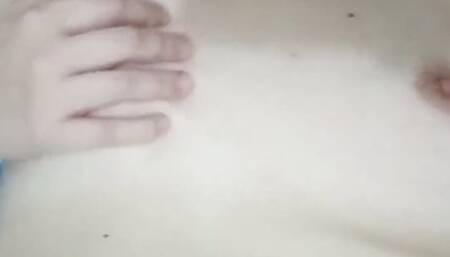 Morning in my stepcousin's bed with my tits