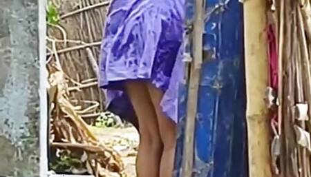 sexy Sonakshi bhabhi bathing nude outdoors