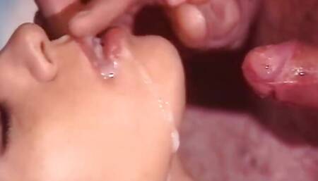 Brunette beauty with ripped stockings gets slammed