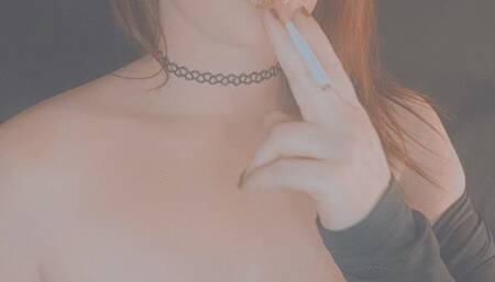 Smoking a cork in my black bodysuit