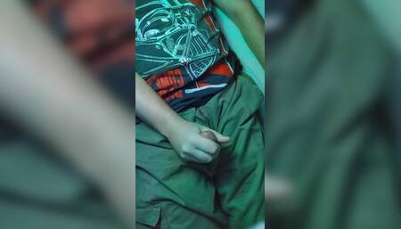 week sperm.  view from above. cargo pants