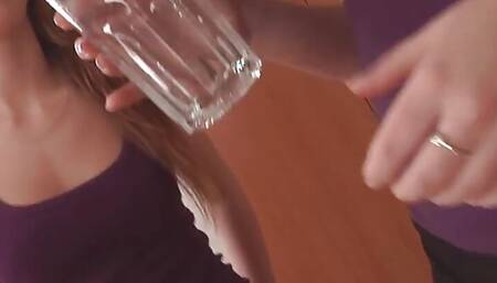 Delightful babes getting pounded in casting threesome