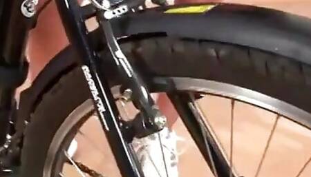 German Slut with Small Tits Eating Warm Cum After a Bike Ride