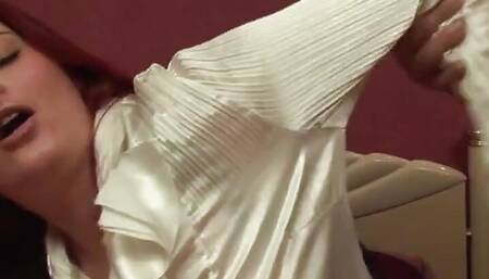 Gorgeous redhead with big tits and ass getting banged and doing boobjo to her neighbor