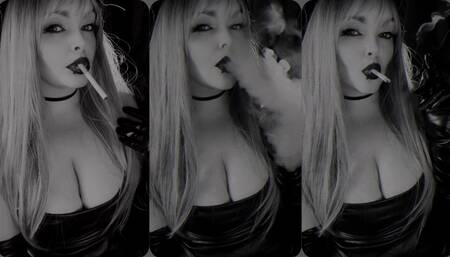Black and white aesthetic smoking