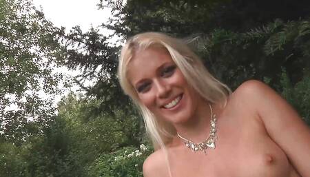 Stunning blonde MILFs getting slammed outdoors