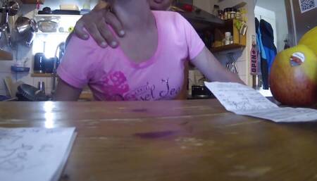 A mature woman helping her husband cum