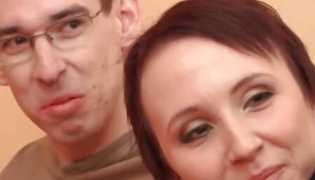 Brunette wife fucked while her husband watches