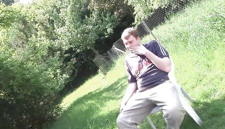 Busty brunette babe gets fucked at outdoor sex audition