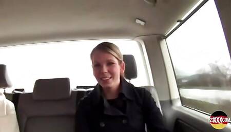 Fantastic Blonde Goes Down Deep When Sucking a Big Cock in the Car