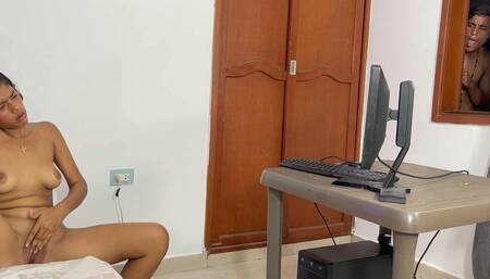 I Masturbate Watching Hot Videos While My Big Stepbrother Secretly Watches Me and Fucks Me with His Huge Penis