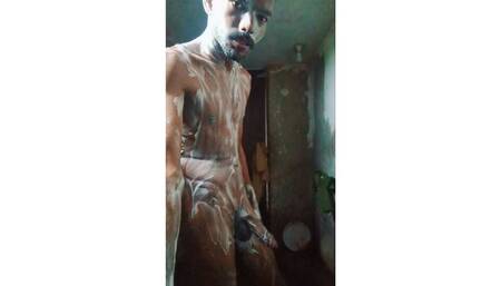 Blowing while bathing in bathroom full video