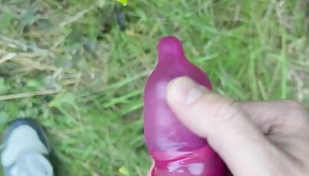 Used condom masturbation