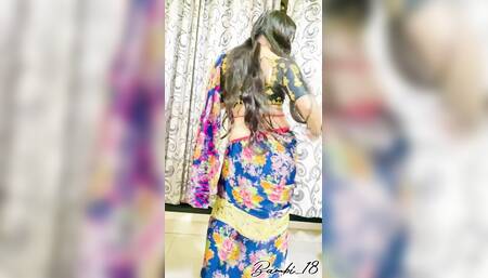 bambis first full cd look and strip dance wearing saree and butt plug in ass
