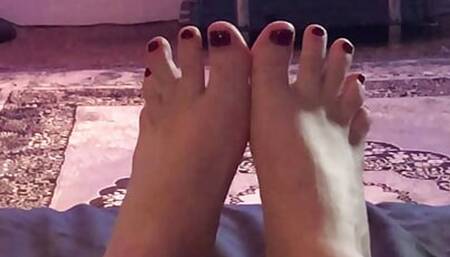My beautiful painted toes and soft soles foot fetish