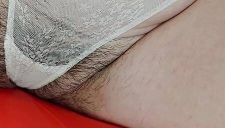Amateur wife doing yoga, hairy pussy, hairy ass, big tits, big nipples, long hair. Hot brunette big tits big ass.