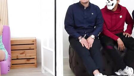 Sexy BLIND DATE for our hot redhead Mei: She wants to fuck 'em all!