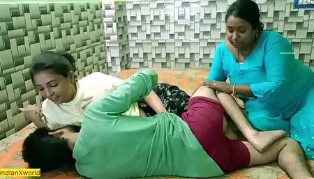 Stunning Indian Girl's Threesome with Boyfriend & Bhabhi! - New Hindi XXX Video