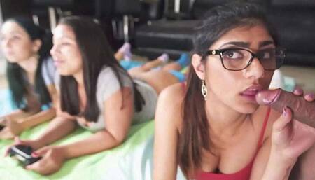 Mia Khalifa's Nerdy Orgy with Tiffany Valentine, Rachel Rose & Don