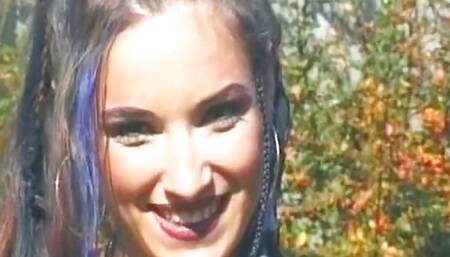 Gorgeous German doll fucked outdoors by a horny dude