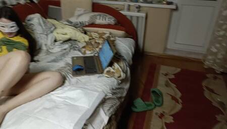 Step-Brother Deflowers Step-sister, Shows Squirt, Fucks, Cums on Tummy