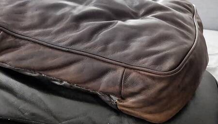 Cum on my leather pillow