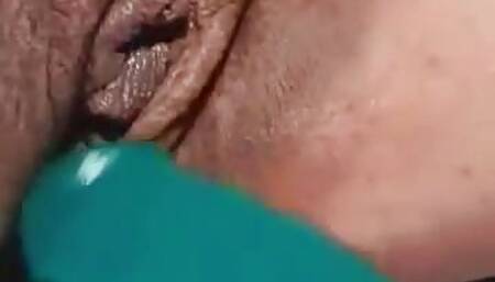 Greek milf with Biggest Labia in midwest fucks venison sausage til she squirts