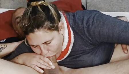 My sister-in-law takes advantage of the fact that her sister is not there to suck my cock