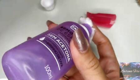 P.O.V.: Watch Me Taking Care Of My Long Hand Nails After Removing Nail Polish...