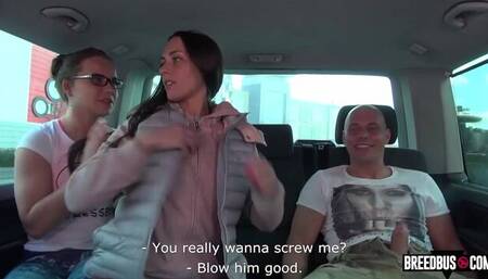 FFM sex in the old van with curvy Wendy Moon and Mea Melone