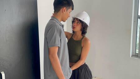 Very Hot Engineer Makes a Deal with Worker to Fuck Her in Exchange for Leaving Work Early.