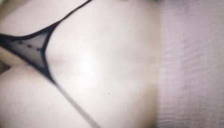 I put my thong on her side while she's on four pov