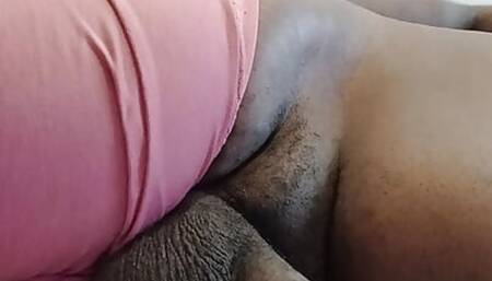 Cumshot lying down in the bathroom