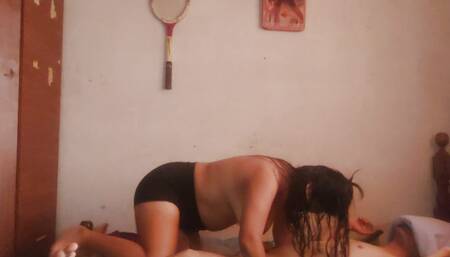 Masseuse invites me to her room to massage me with her tits and suck my cock