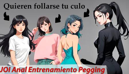 JOI Anal, pegging training with girls. ASMR Roleplay in Spanish.