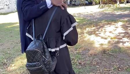 she was not modest and fucked her old black teacher anal