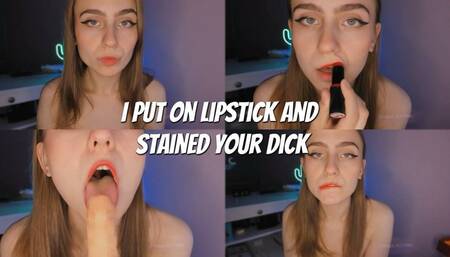 I paint my lips with lipstick